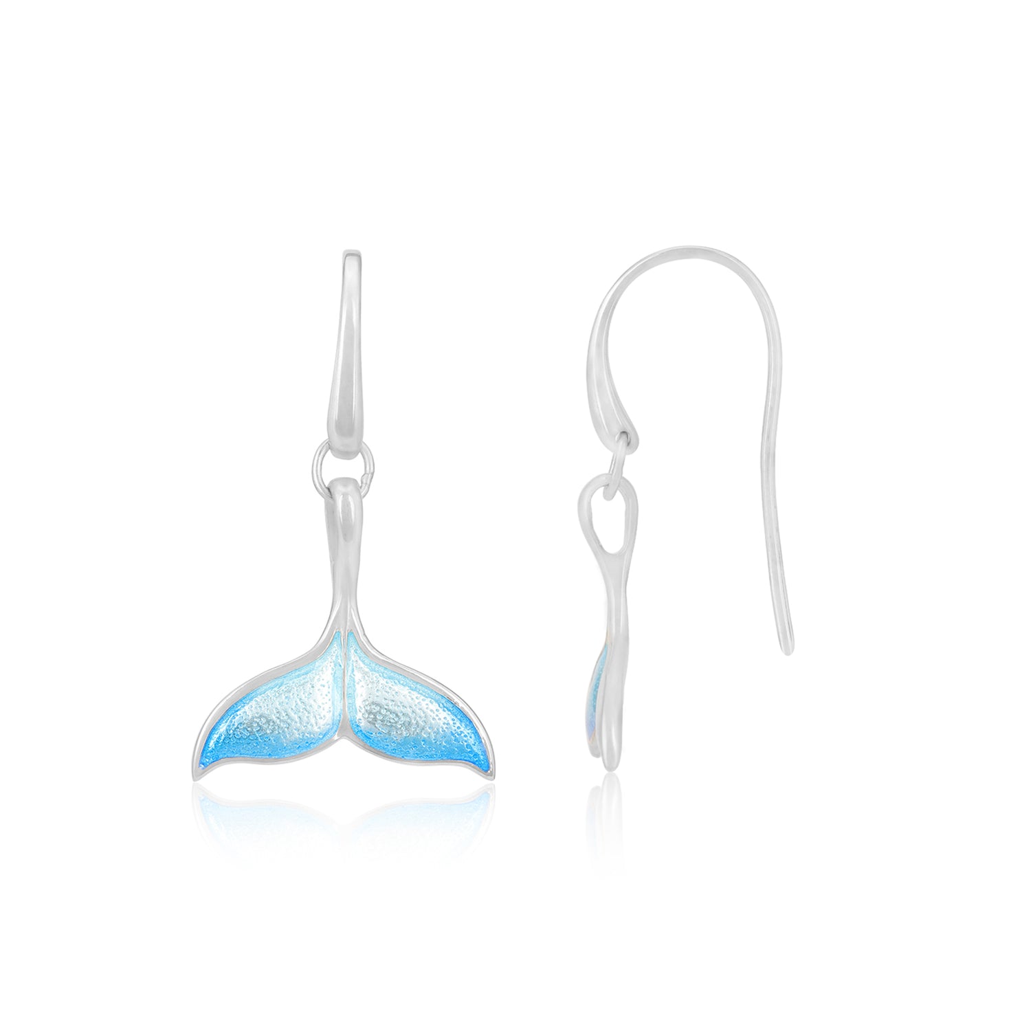 Seafarer’s Whale Tail Rhodium Plated Earrings