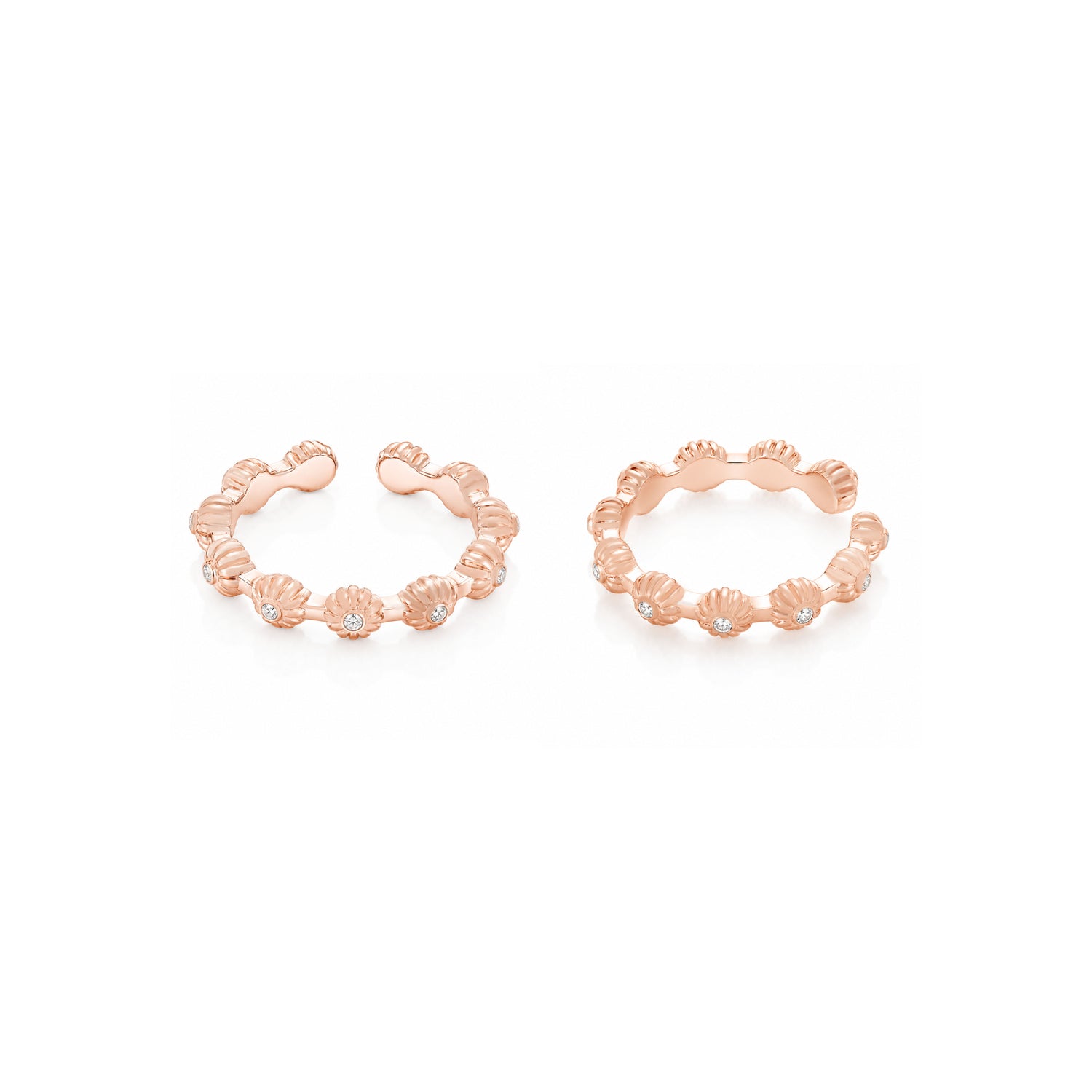 Seashell CZ Rose Gold Adjustable Toe Ring