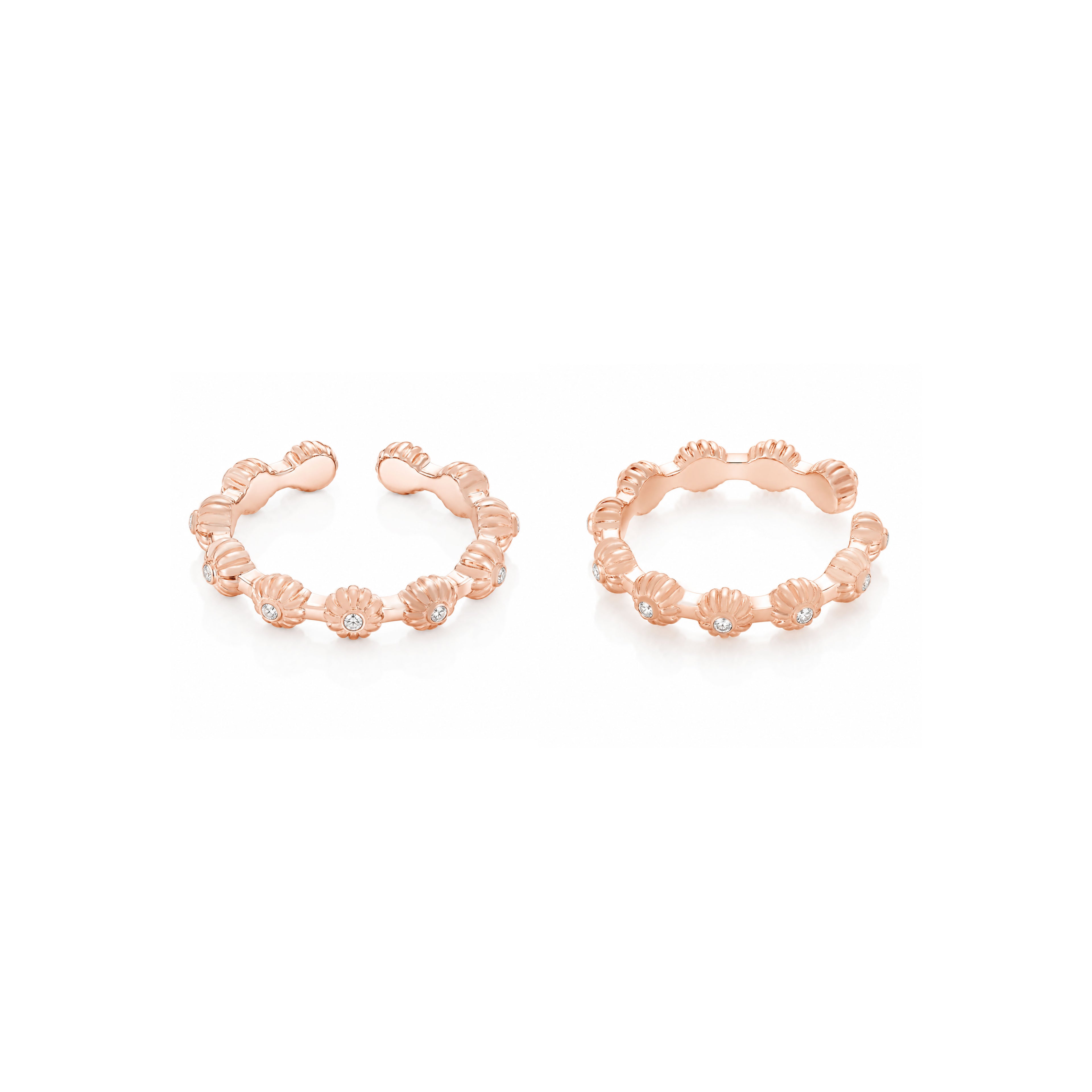 Seashell CZ Rose Gold Adjustable Toe Ring