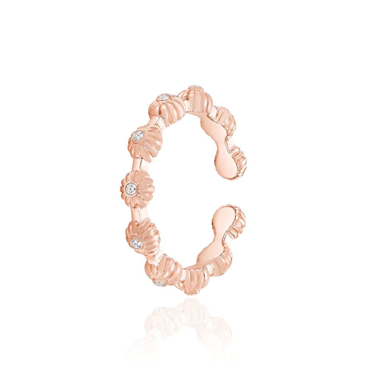 Seashell CZ Rose Gold Adjustable Toe Ring