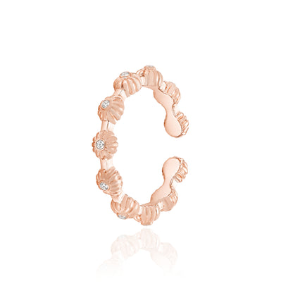 Seashell CZ Rose Gold Adjustable Toe Ring