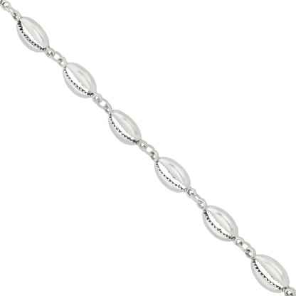 Seaside Cowrie Shell Silver Elegant Linked Charm Bracelet