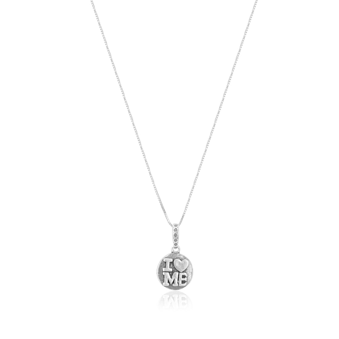 Self Love Statement Rhodium Plated 925 I Love Me Chain Pendants