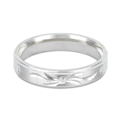 Serene Star Engraved 925 Sterling Silver Band Rings For Women