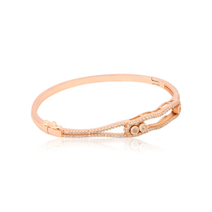 Serenity Wave Rose Gold Plated Kada 
