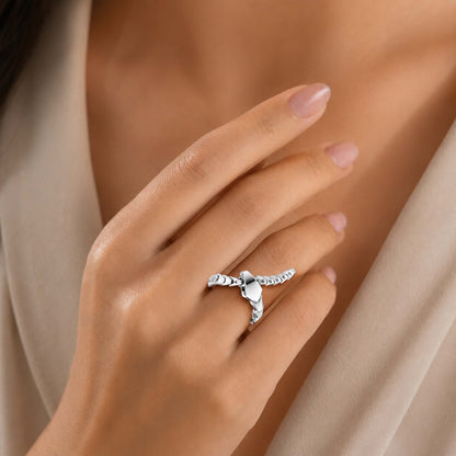 Serpentine Spine Sculptural 925 Sterling Silver Ring