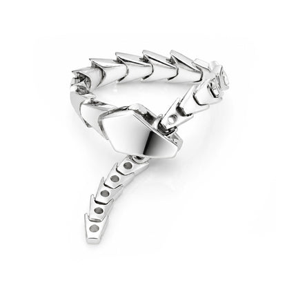 Serpentine Spine Sculptural 925 Sterling Silver Ring