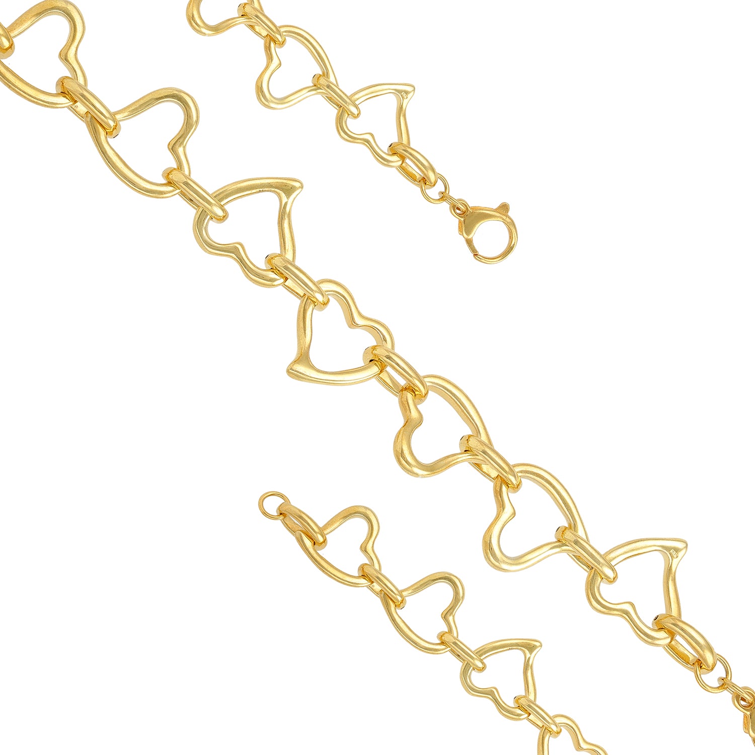 Sevenfold Love Heart Gold Connected Bracelets