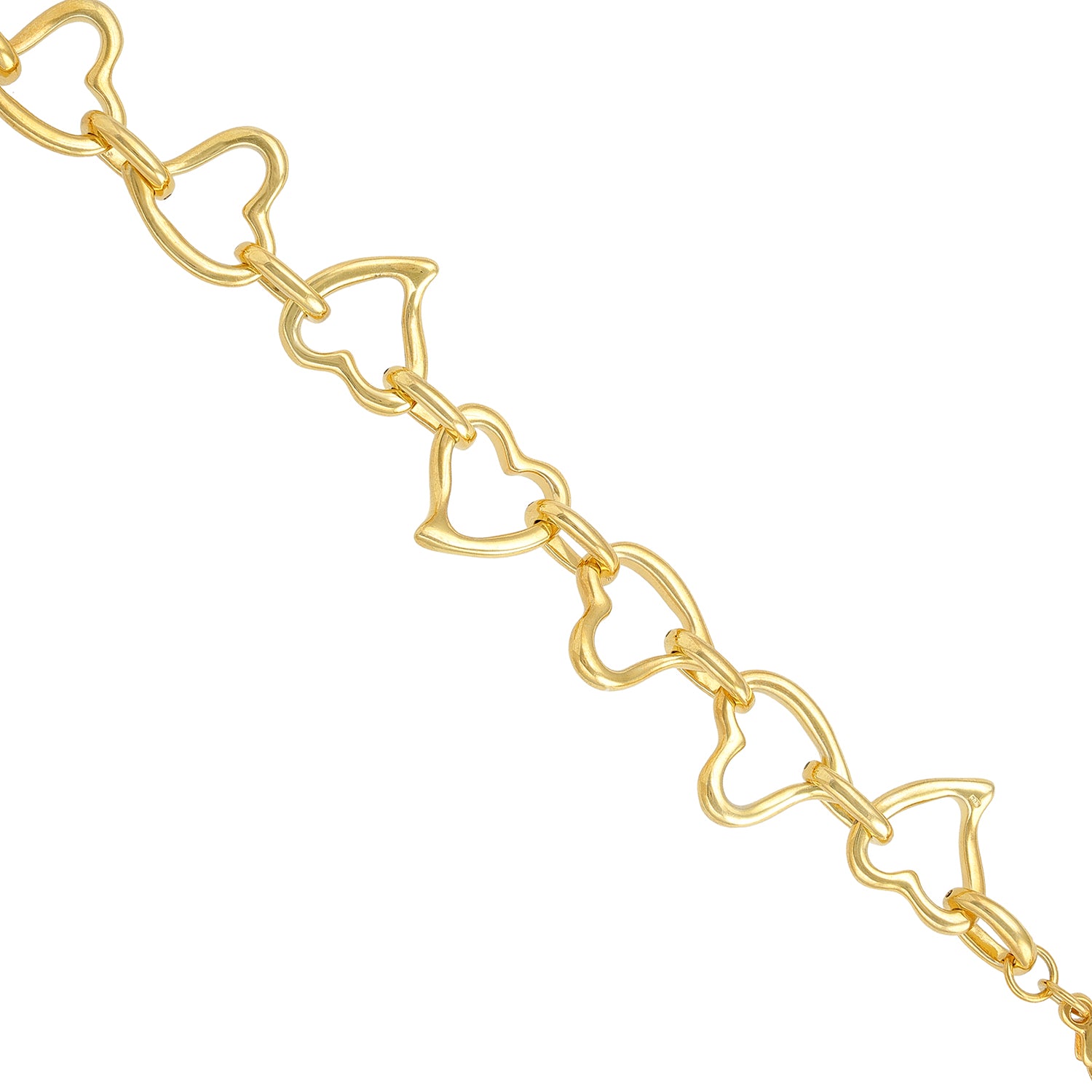 Sevenfold Love Heart Gold Plated Connected Bracelets