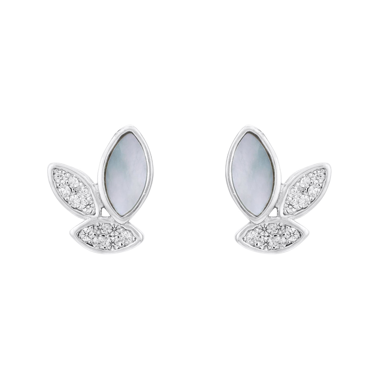 Shimmering Bow Glow 925 Sterling Silver Earrings for Women
