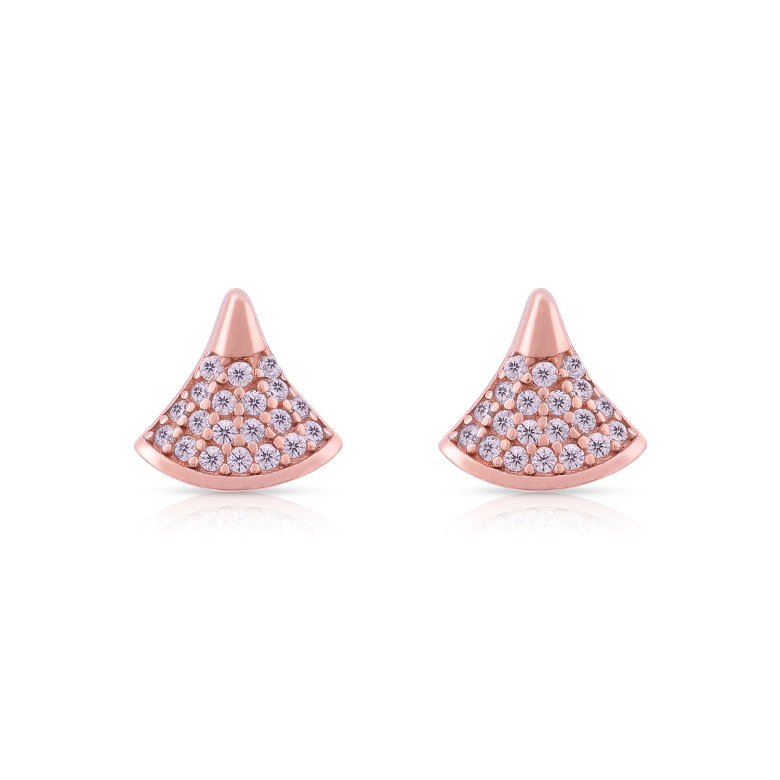 Shimmering Pavé Fan 925 Sterling Silver Earrings for Women