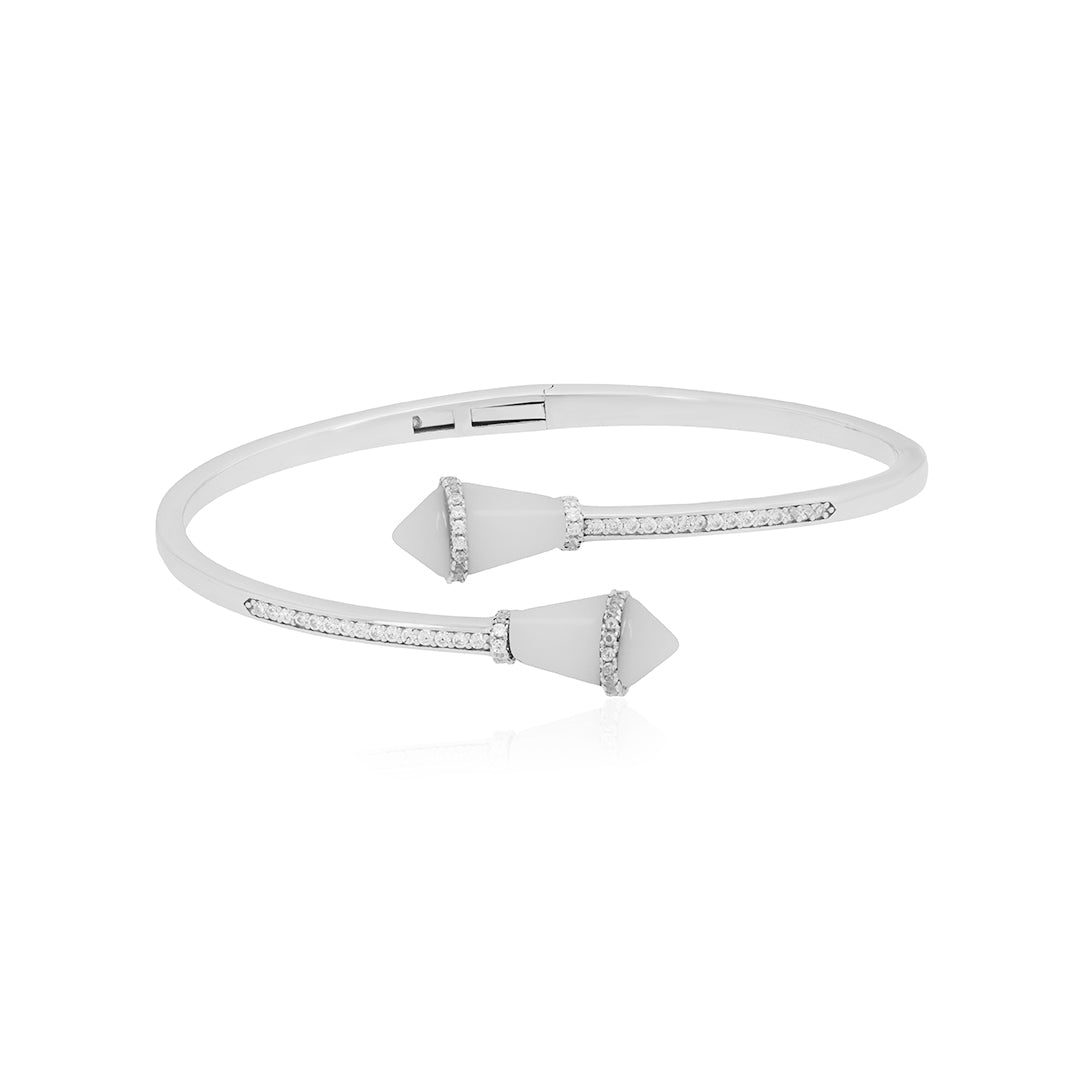 Shimmering Bypass Statement Kada 925 Sterling Silver Kada for Women