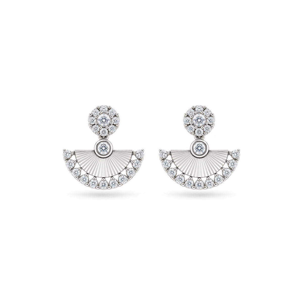 Shimmering Fan Jacket Sterling Silver Earri