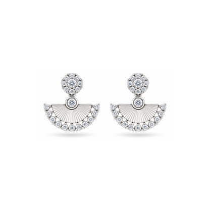 Shimmering Fan Jacket Sterling Silver Earri
