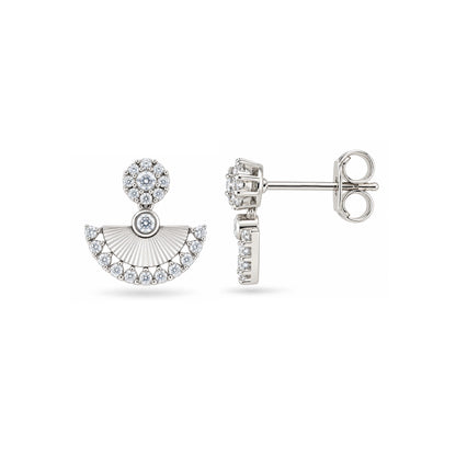 Shimmering Fan Jacket Sterling Silver Earri