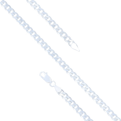 Shimmering Flat Link 925 Sterling Silver bracelet for Men