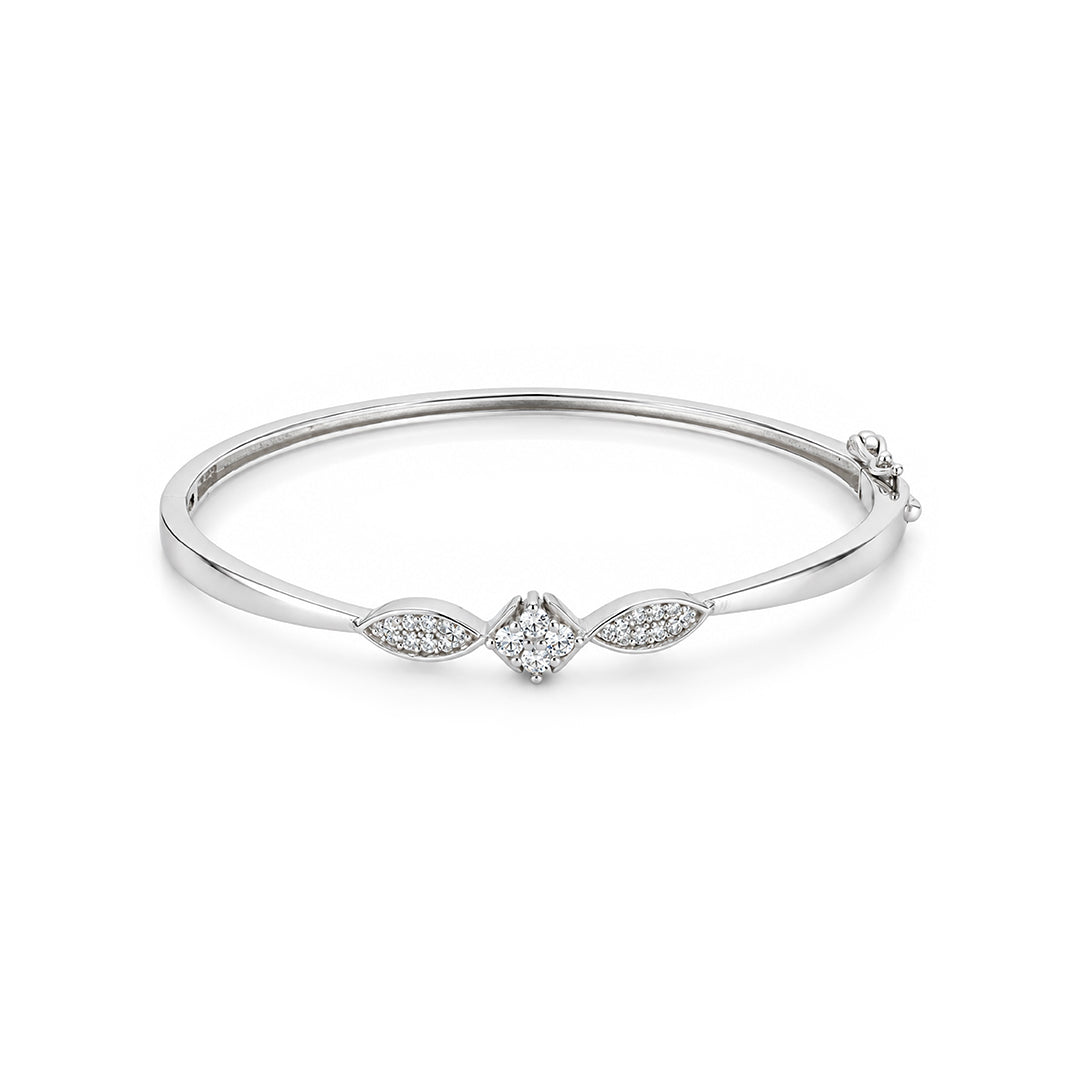 Shimmering Flower Cluster Sterling Silver Bracelet