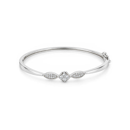 Shimmering Flower Cluster Sterling Silver Bracelet