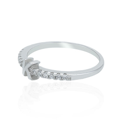 Shimmering K Initial 925 Sterling Silver Elegant Ring for Women