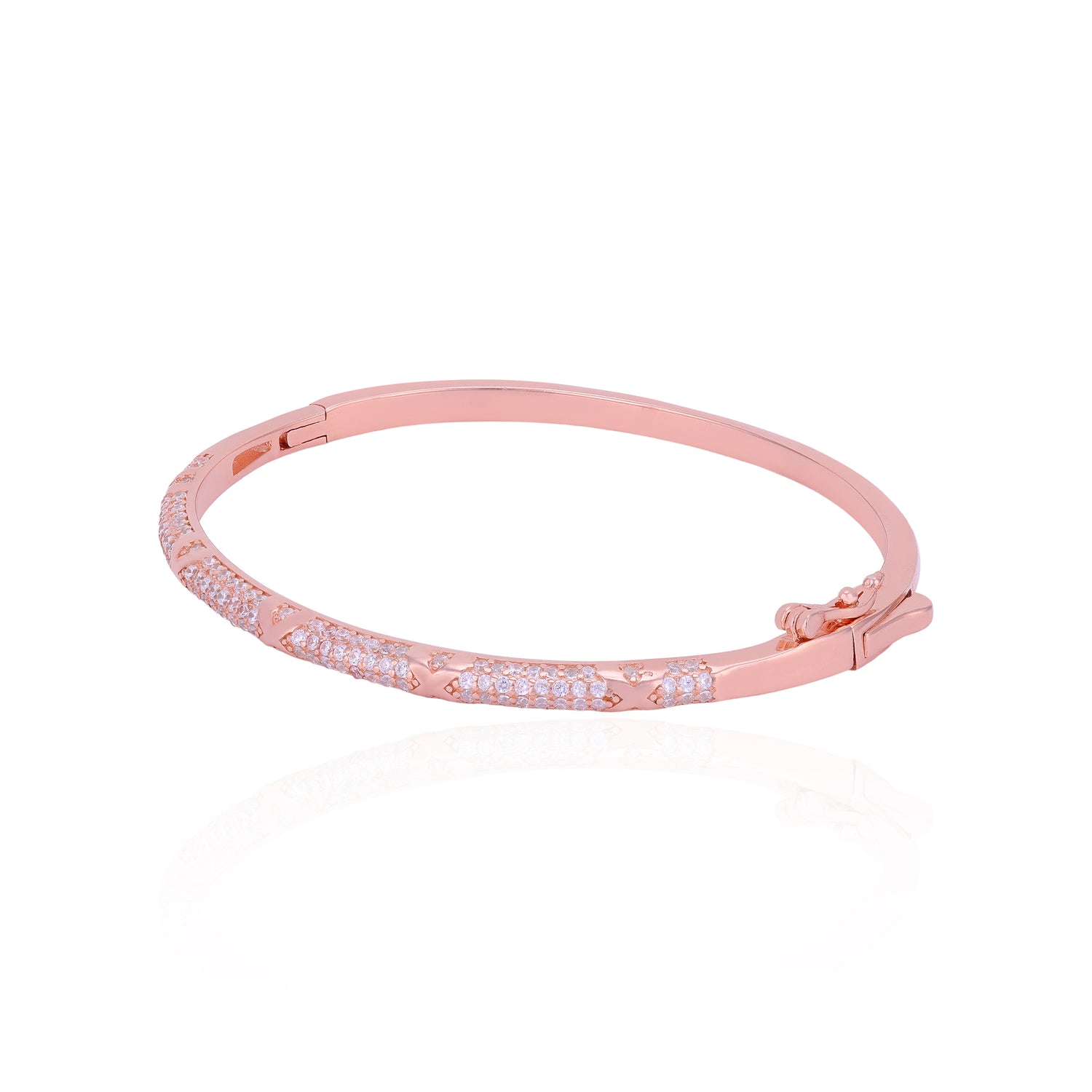 Shimmering Rose Tone 925 Sterling Silver Line bracelet for women