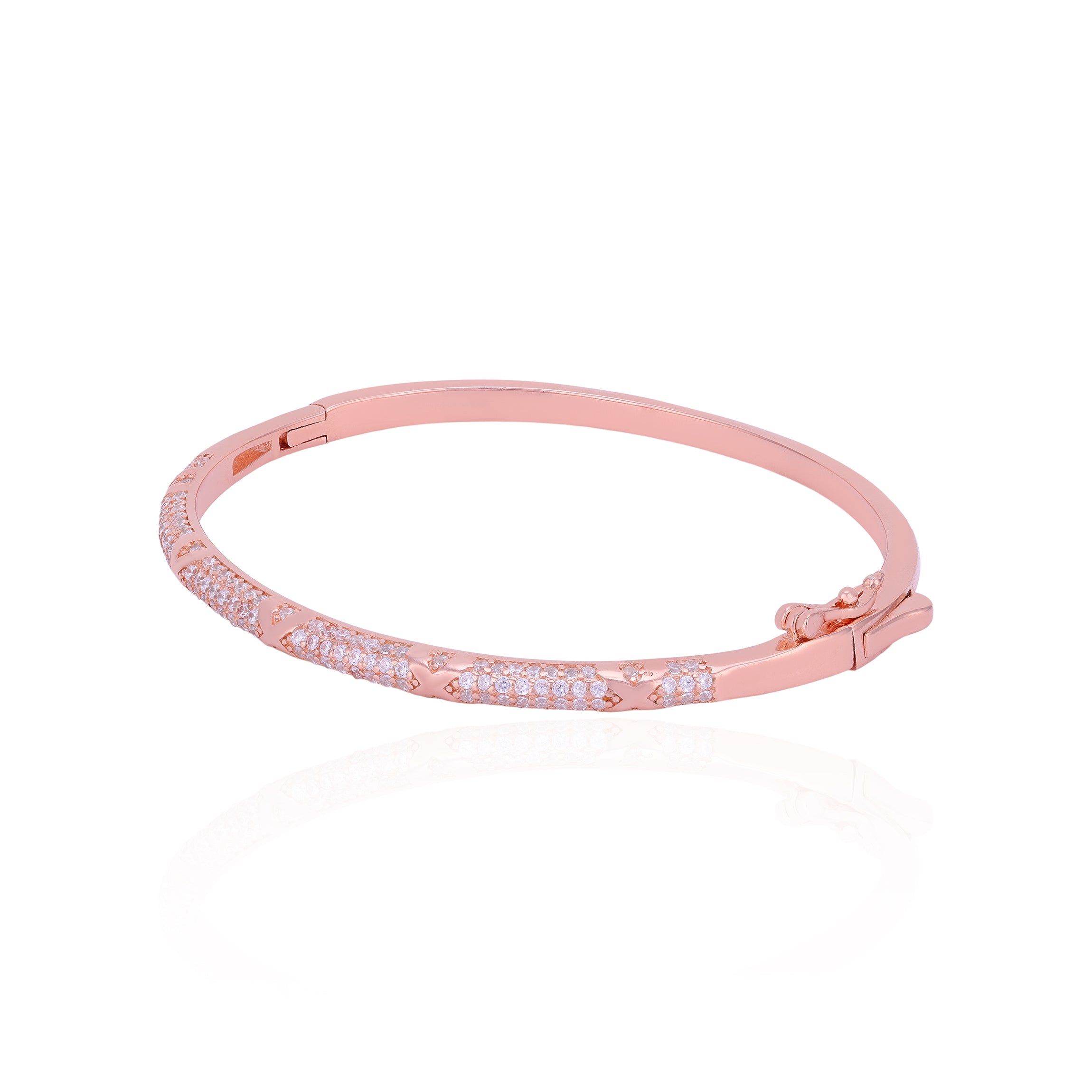 Shimmering Rose Tone 925 Sterling Silver Line bracelet for women