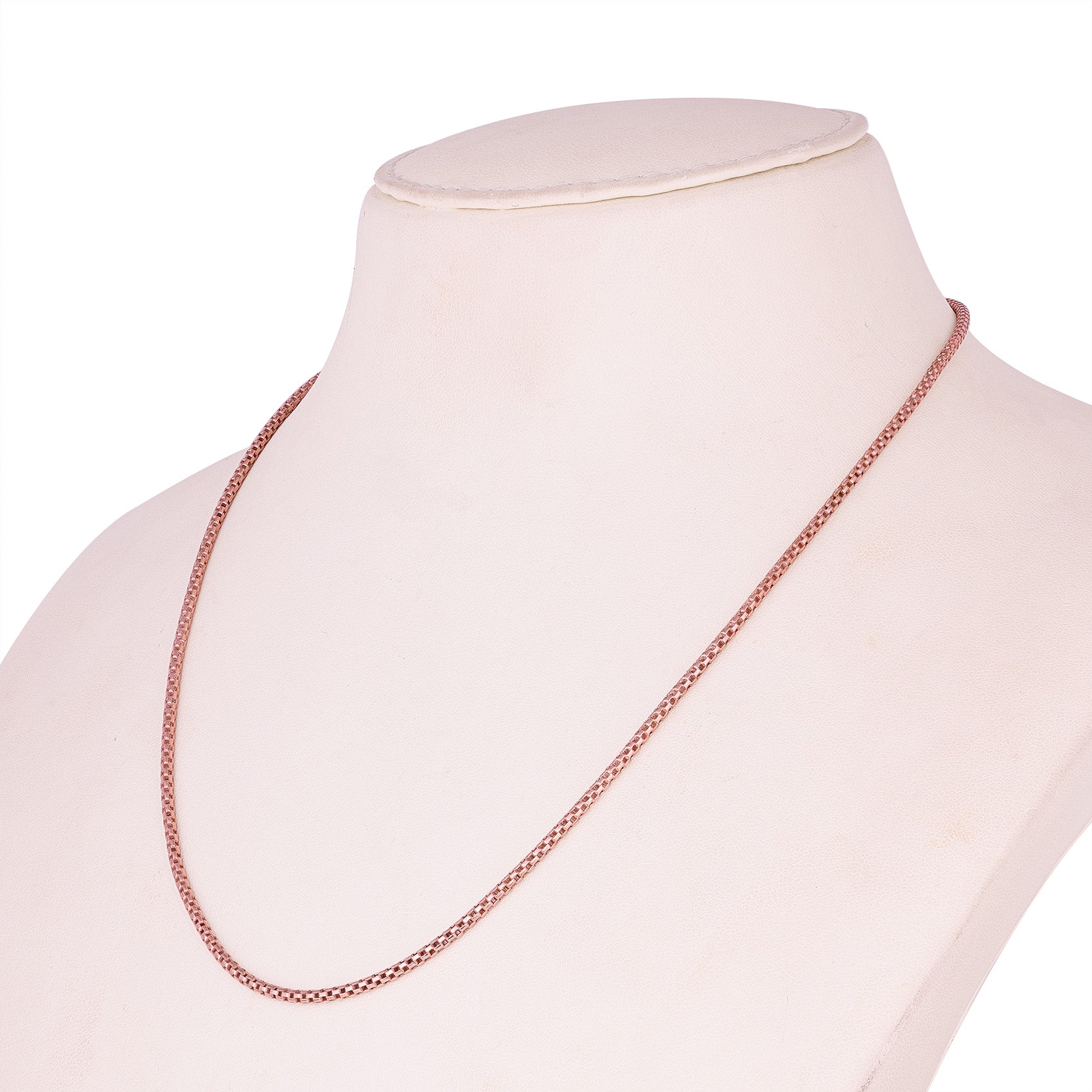 Shimmering Rose Tone 925 Sterling Silver Chain for Women