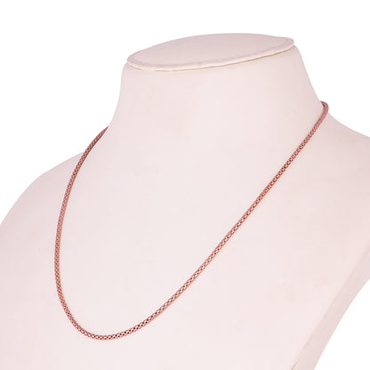 Shimmering Rose Tone 925 Sterling Silver Chain for Women