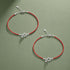 Shimmering Silver Star Charm Red Thread Anklet
