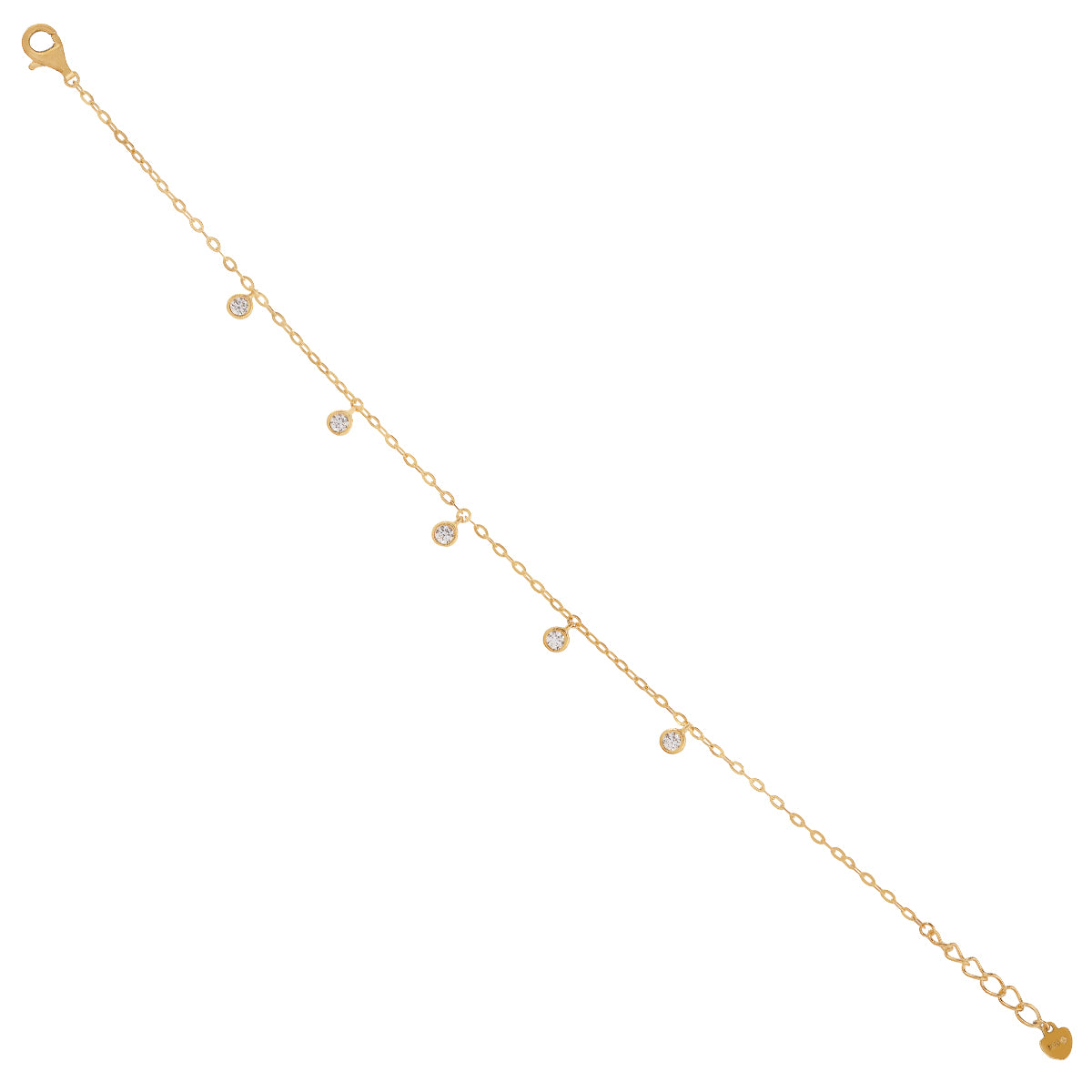 Shimmery Gold Drop Bracelet 925 sterling silver