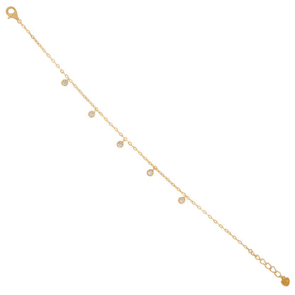 Shimmery Gold Drop Bracelet 925 sterling silver