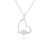 Shine Heart Rhodium Plated 925 Delicate Floral Pendants