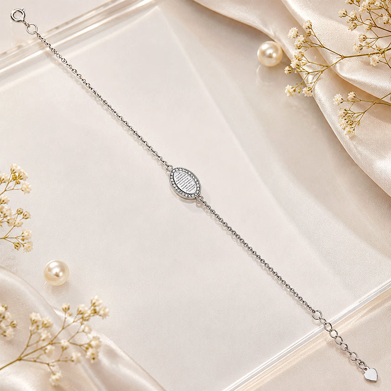Shine Oval Halo 925 Sterling Silver Bracelet for women
