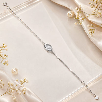 Shine Oval Halo 925 Sterling Silver Bracelet for women