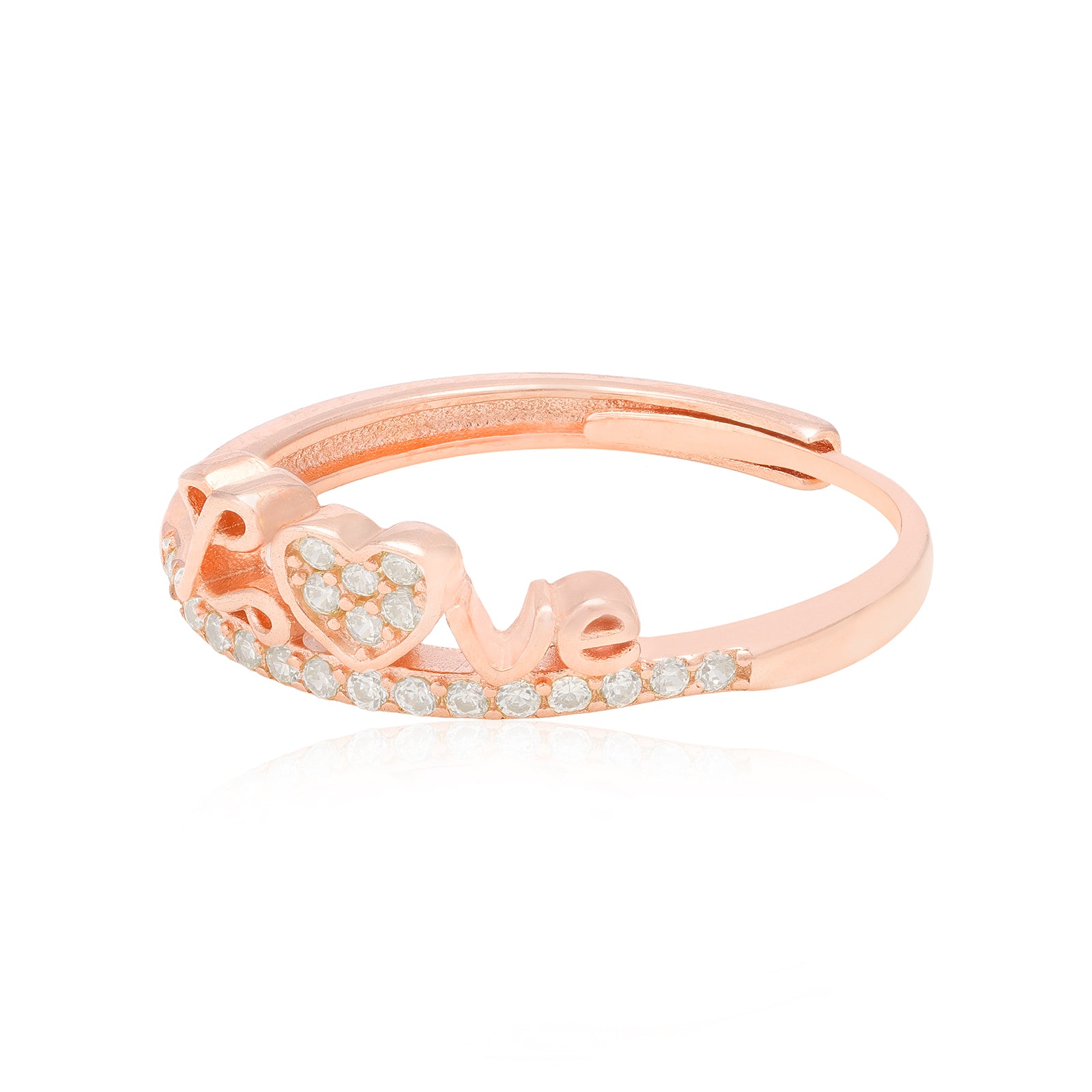 Shining Love Rose Gold Plated 925 Inscribed Rings