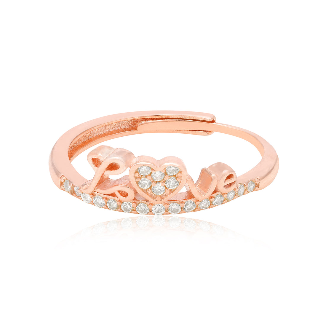 Shining Love Rose Gold Plated 925 Inscribed Rings