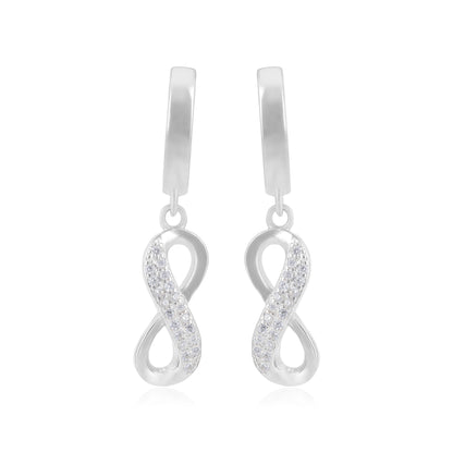 Shiny Sparkle Rhodium Plated Infinity Studs