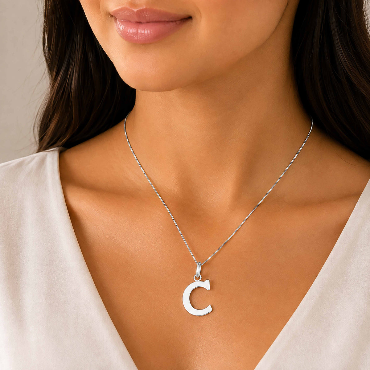Signature C 925 Sterling Silver Charm Pendant