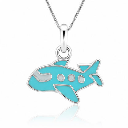 Silver Airplane Kids Pendant