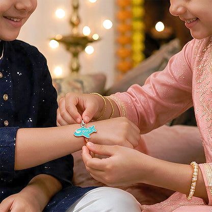 SilverAirplane Kids Rakhi Pendant