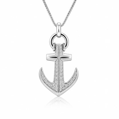 Silver Anchor Cross Rakhi Pendant
