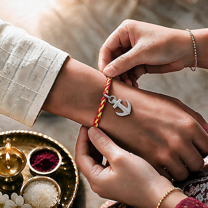 SilverAnchor Cross Rakhi Pendant