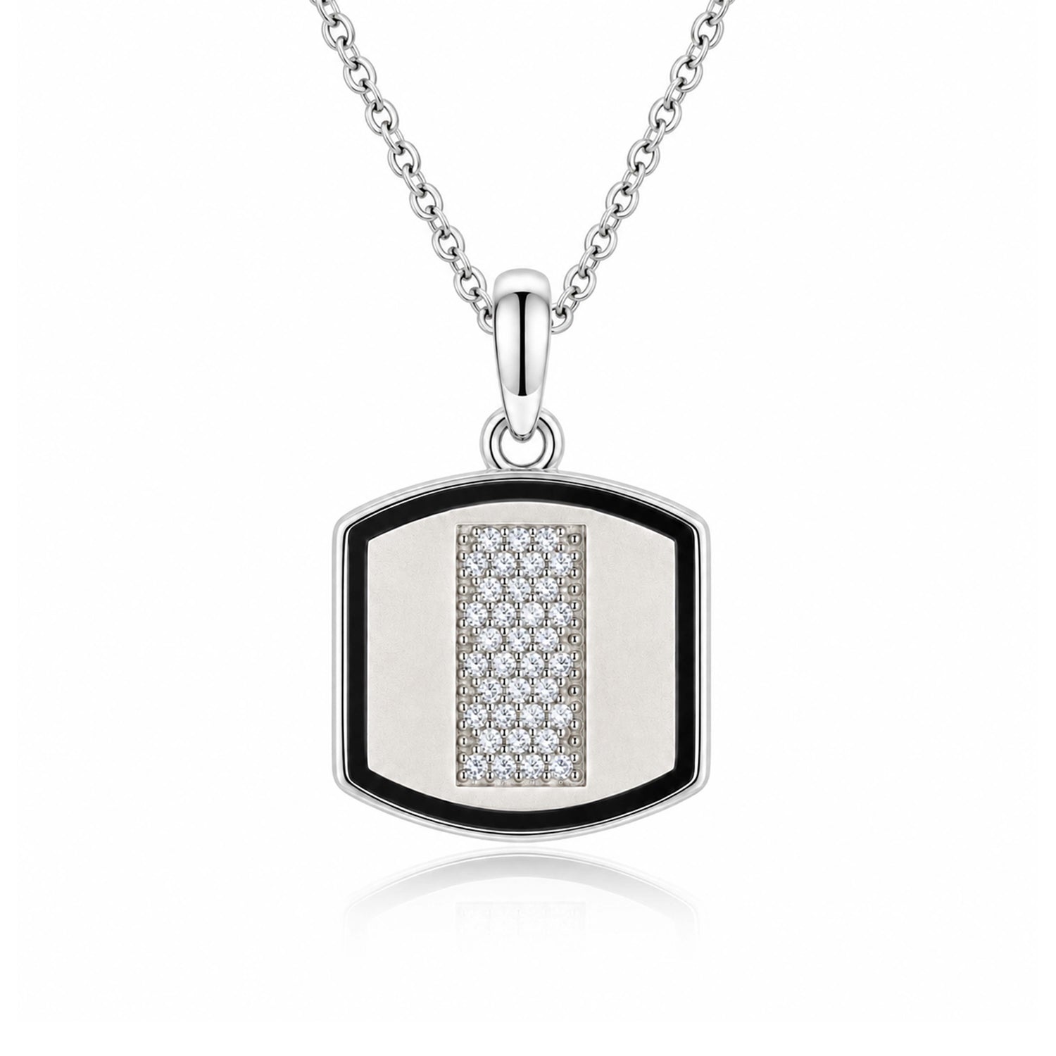 Silver Black Enamel Shield Rakhi Pendant