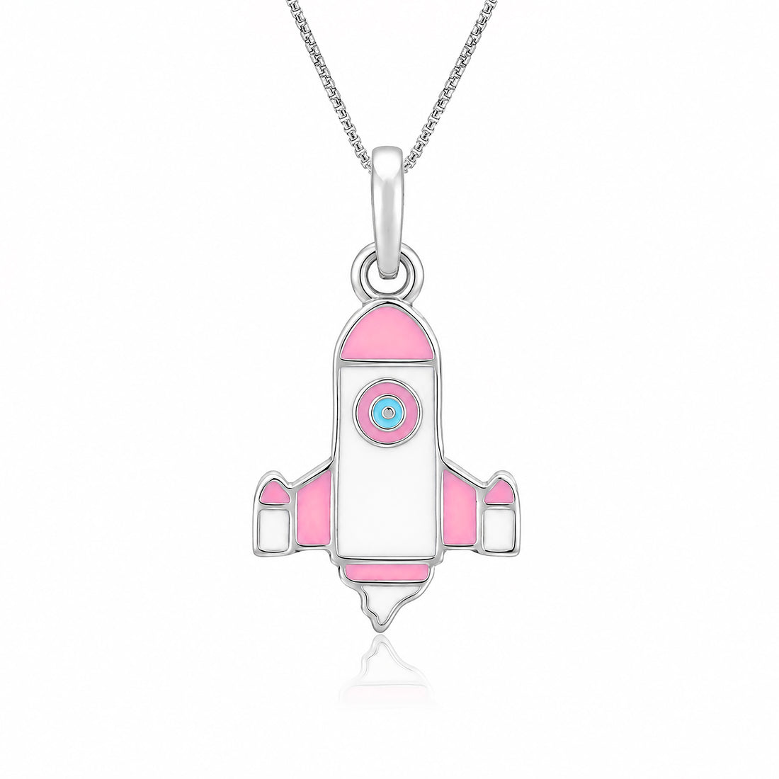 Silver Colourful Rocket Pendant