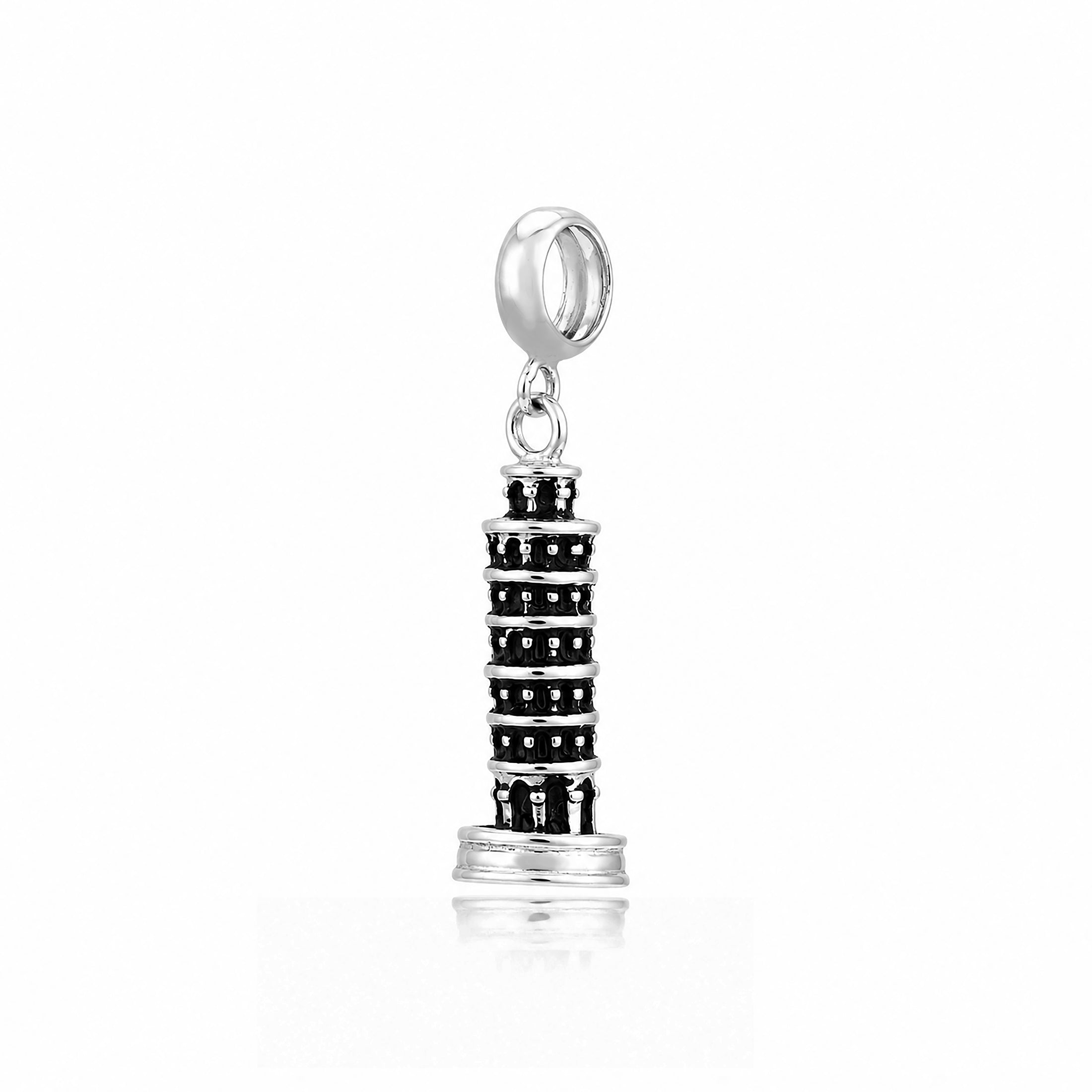 Silver Leaning Tower of Pisa Rakhi Pendant