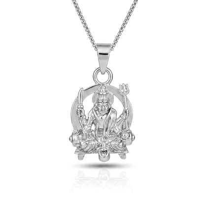 Silver Lord Shani Dev Blessing Pendant