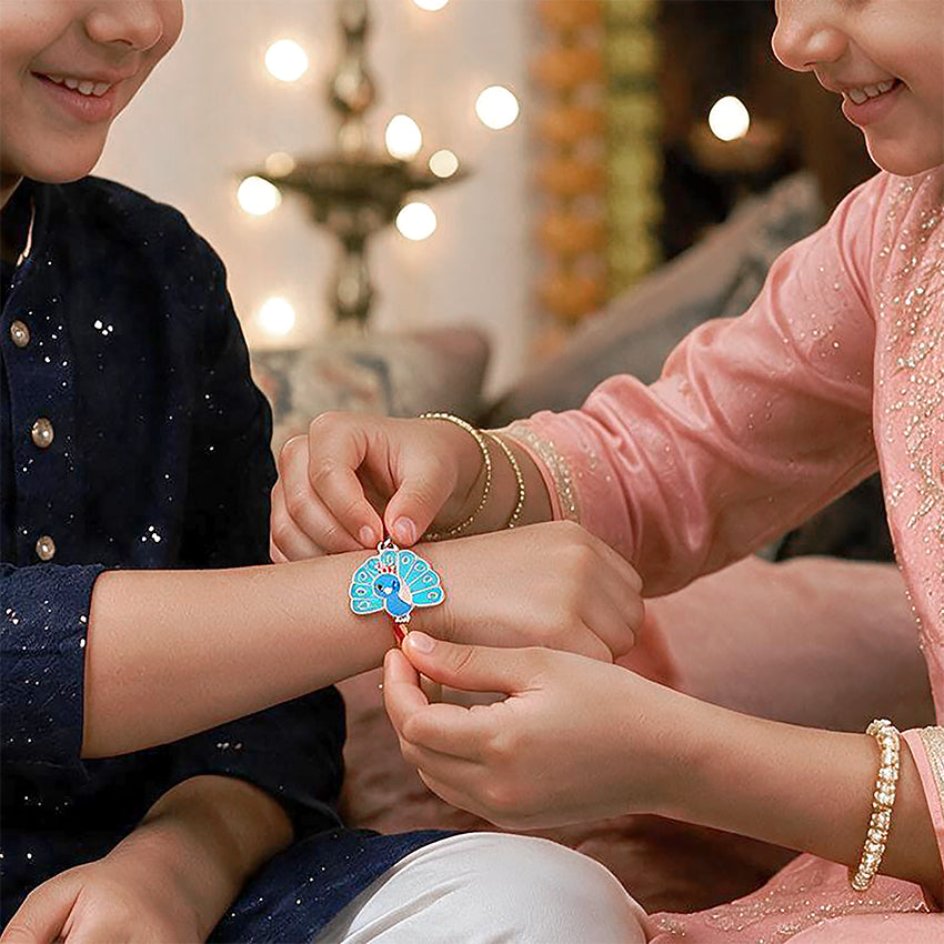 SilverPeacock Kids Rakhi Pendant