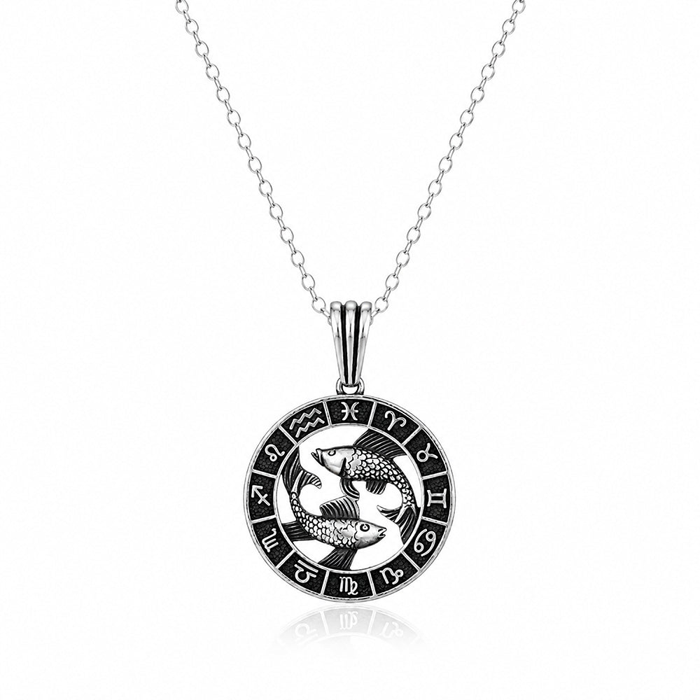 Pisces Zodiac Silver Rakhi Pendant