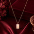 Silver Rose Gold Engravable Rectangle Pendant Chain