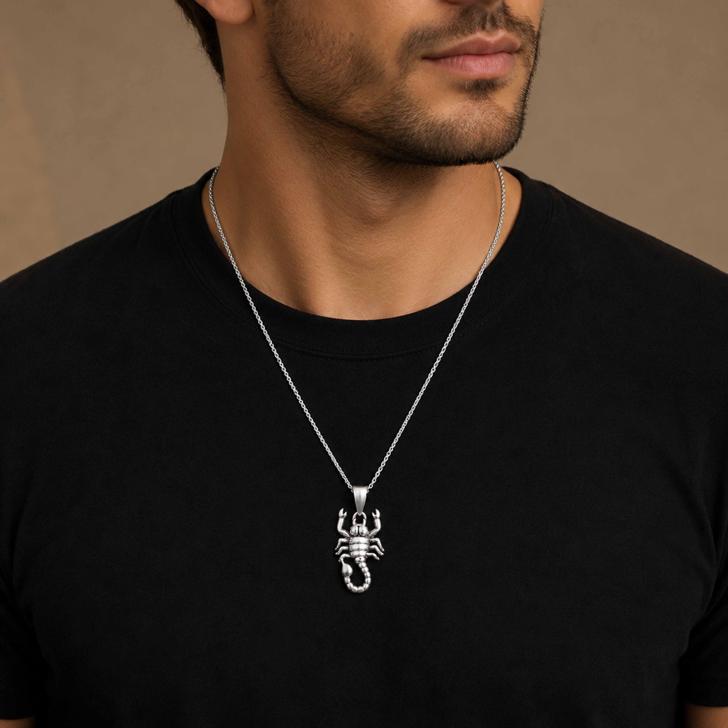 Silver Scorpion Zodiac Rakhi Pendant