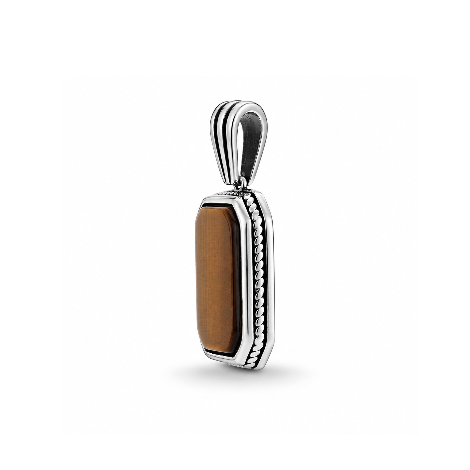 Silver Tiger Eye Gemstone Rakhi Pendant